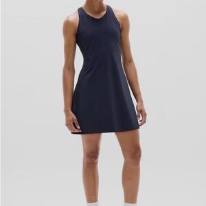 Athleta Navy Match Point Pleated Dress